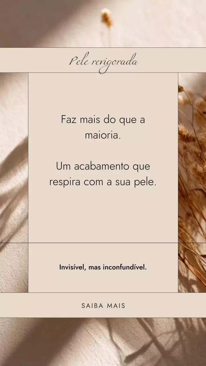 História do Instagram com design elegante de cuidados com a pele bege