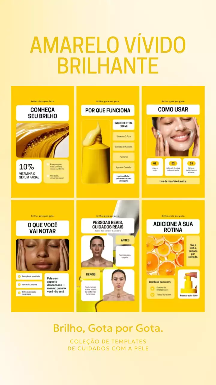 História do Instagram de promoção de cuidados com a pele modernos da Yellow