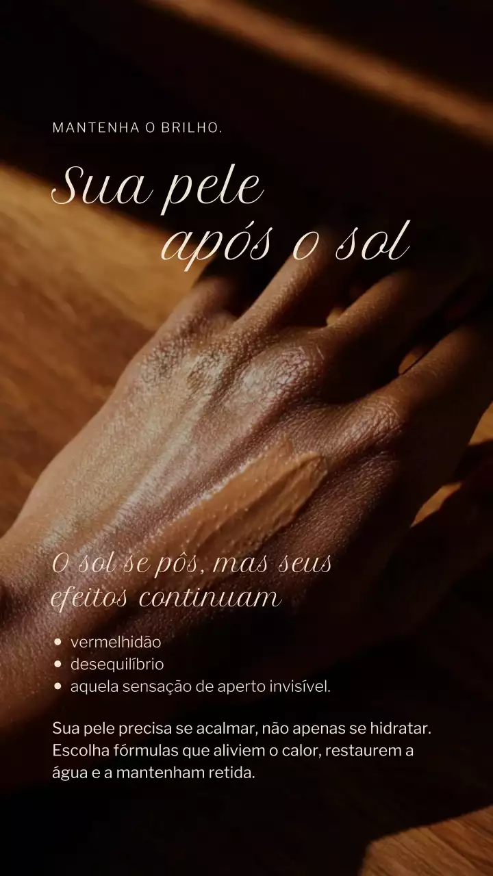 História do Instagram de promoção da Brown Modern Skincare