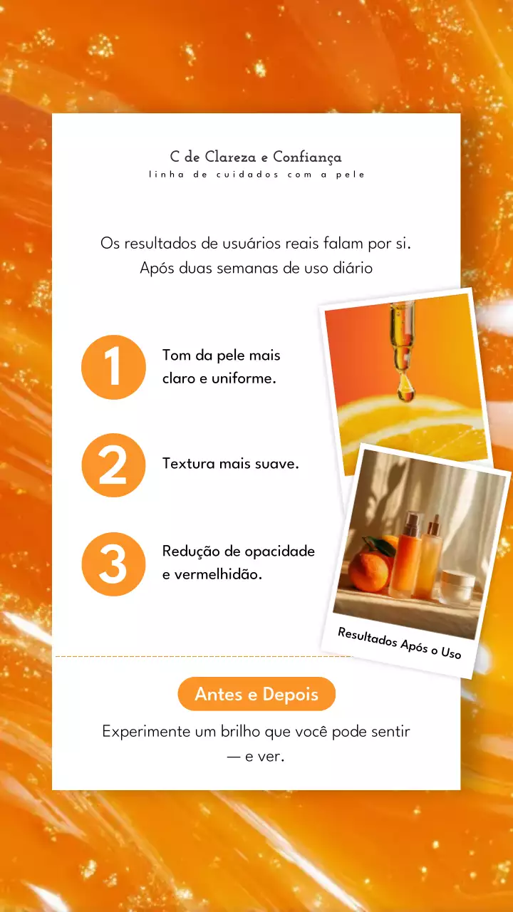 História do Instagram de promoção da Orange Modern Skincare