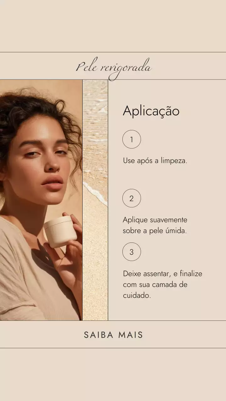 História do Instagram com design elegante de cuidados com a pele bege