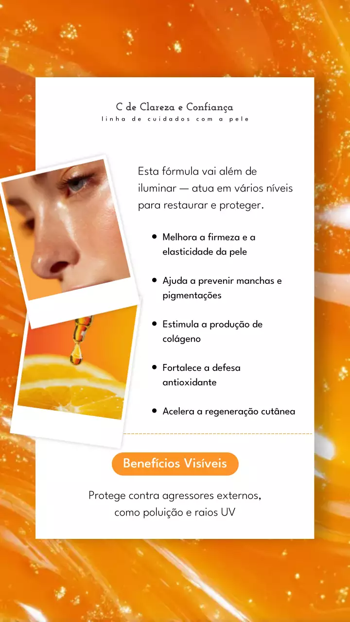 História do Instagram de promoção da Orange Modern Skincare