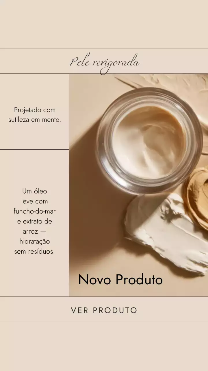 História do Instagram com design elegante de cuidados com a pele bege