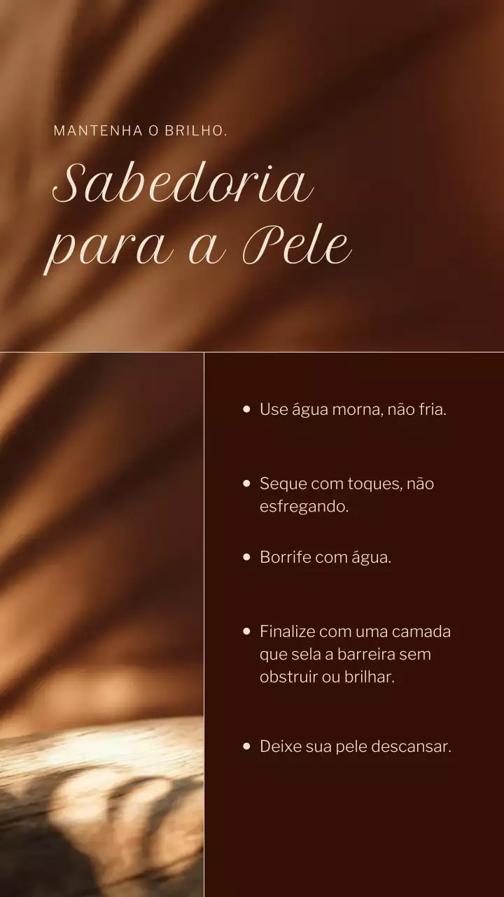 História do Instagram de promoção da Brown Modern Skincare