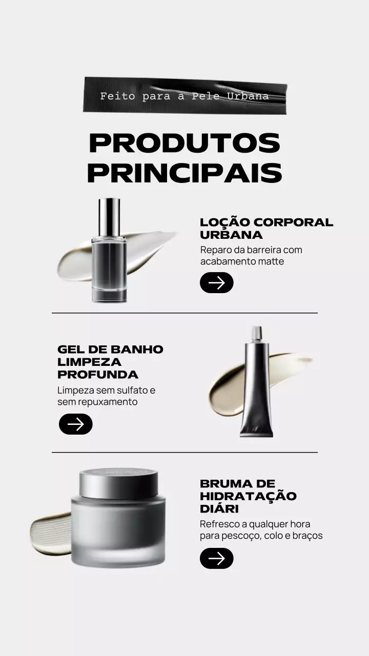 História do Instagram de promoção da Grey Modern Skincare
