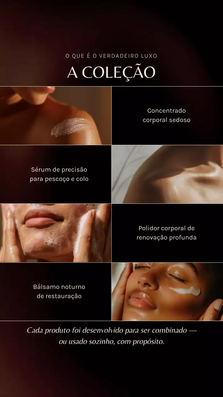 História do Instagram de anúncio de cuidados com a pele de luxo para negros