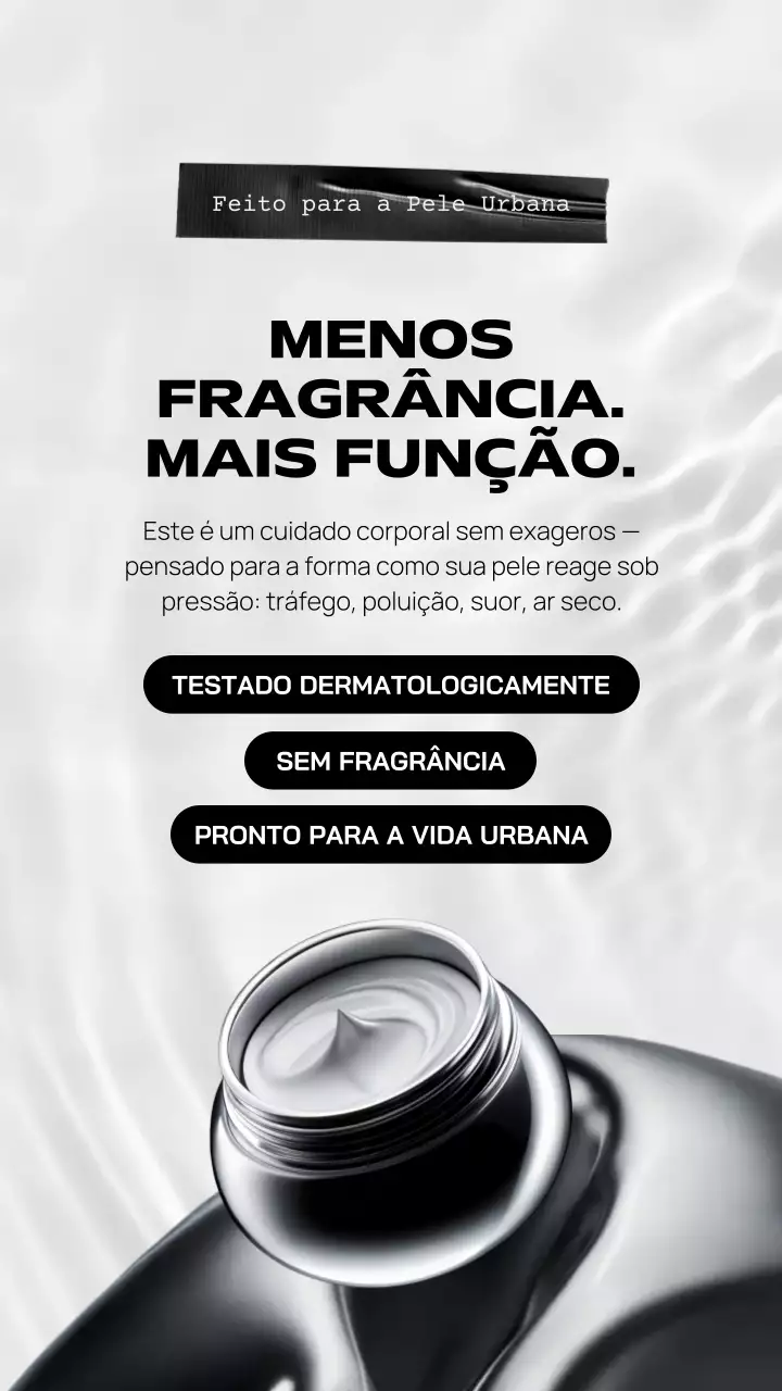 História do Instagram de promoção da Grey Modern Skincare