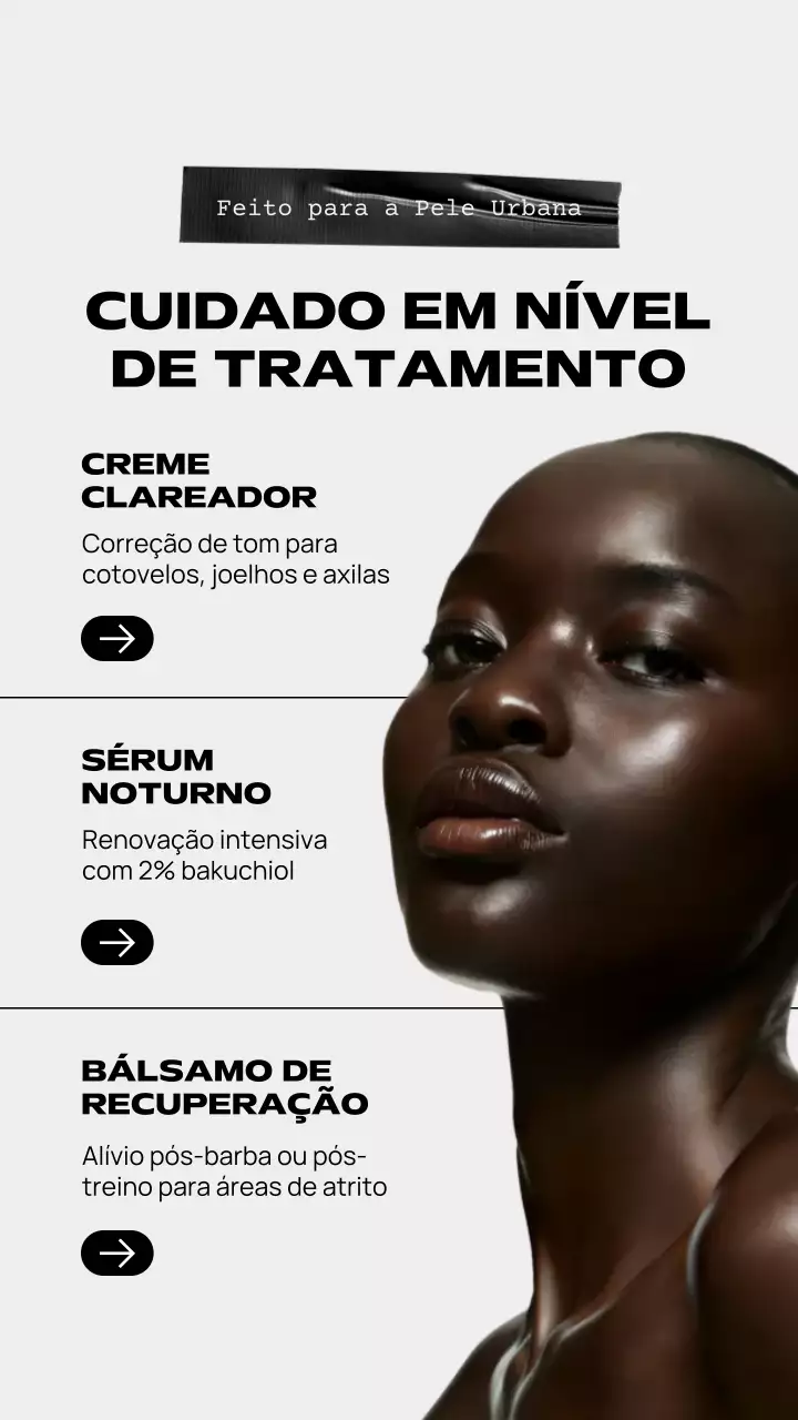 História do Instagram de promoção da Grey Modern Skincare