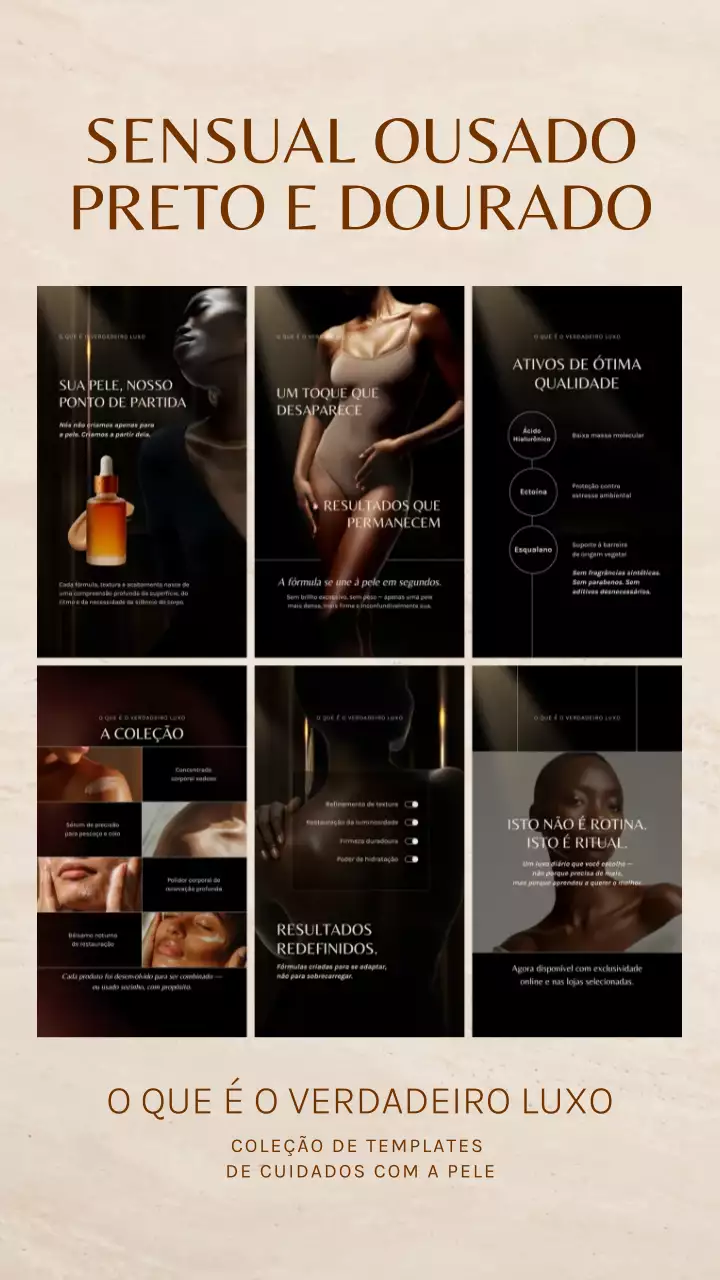 História do Instagram de anúncio de cuidados com a pele de luxo para negros