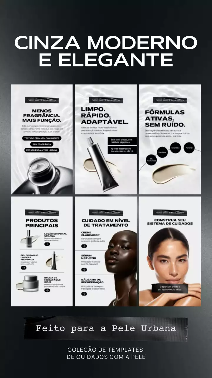 História do Instagram de promoção da Grey Modern Skincare