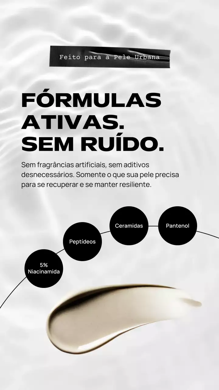 História do Instagram de promoção da Grey Modern Skincare