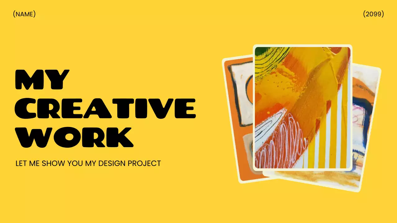 노란색 굵은 크리에이티브 프레젠테이션