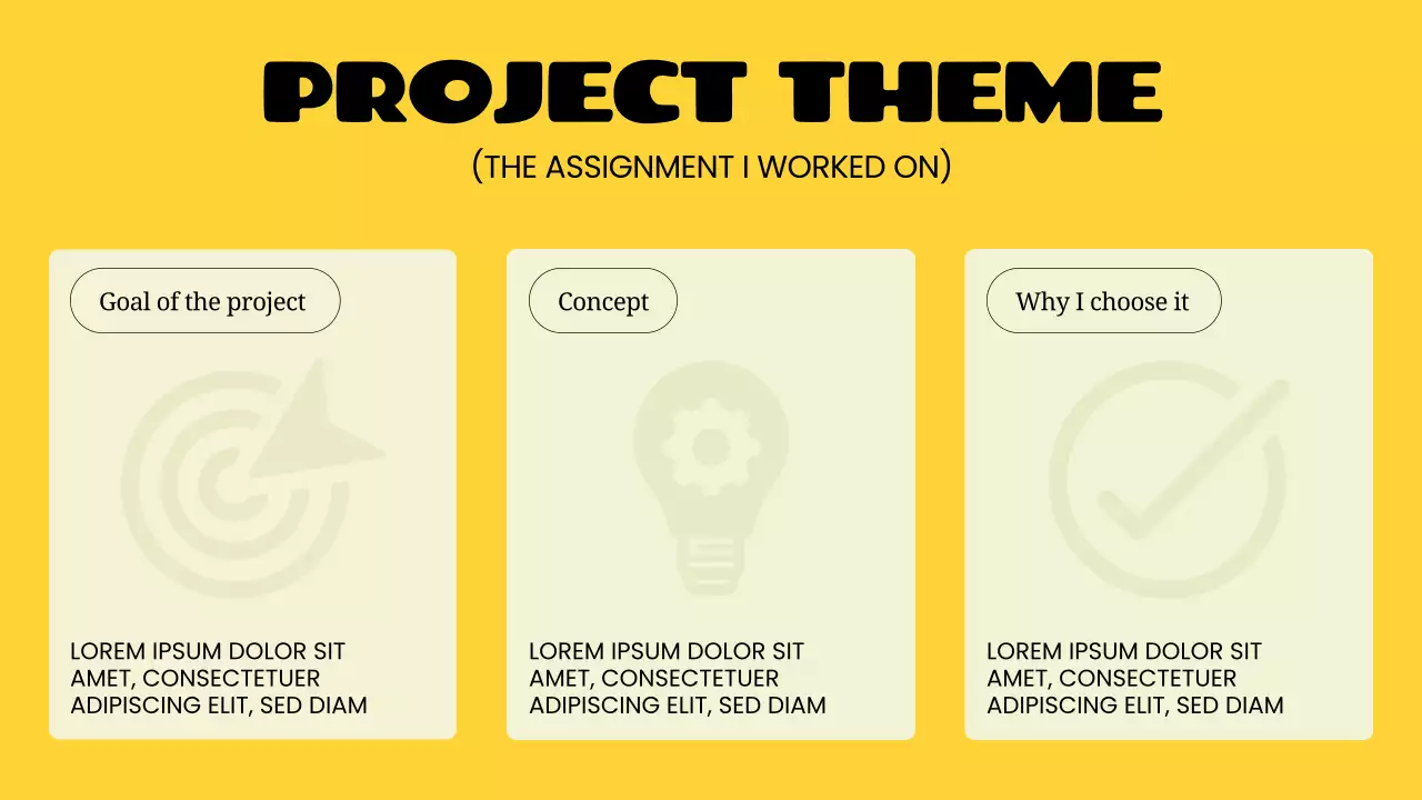 노란색 굵은 크리에이티브 프레젠테이션
