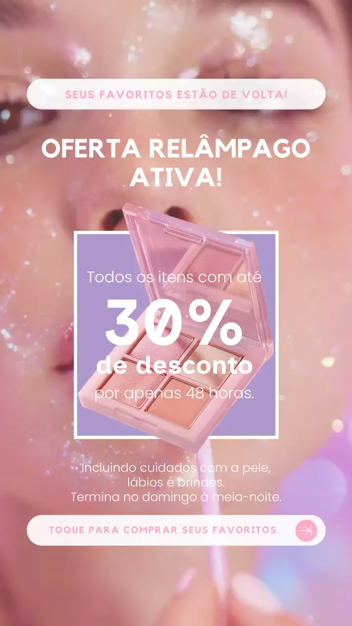 Postagem promocional da Pink Pop Makeup no Instagram