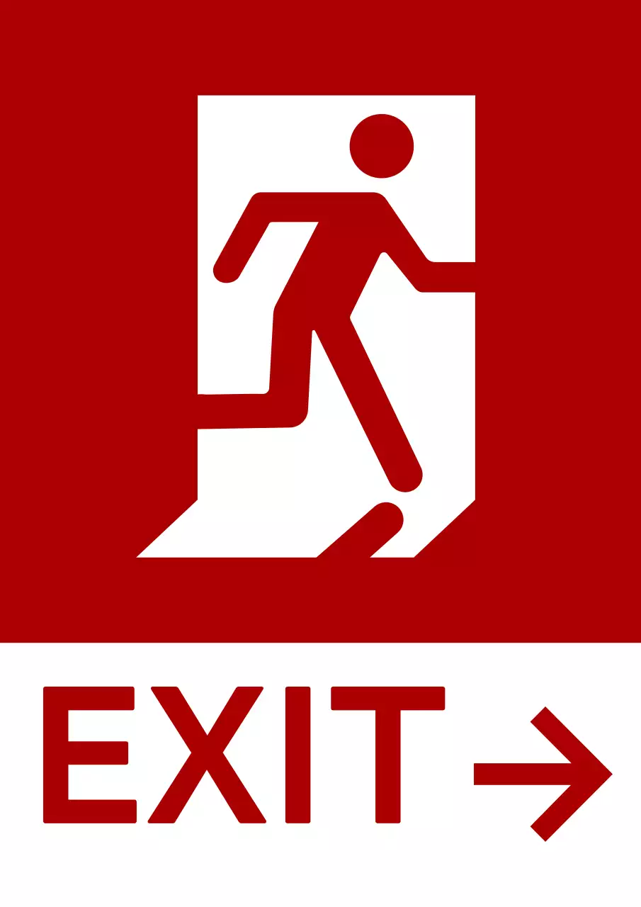 Red Minimal Exit Sign Notice Poster