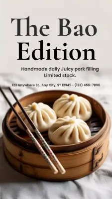 História do Instagram do anúncio do Bao tradicional bege