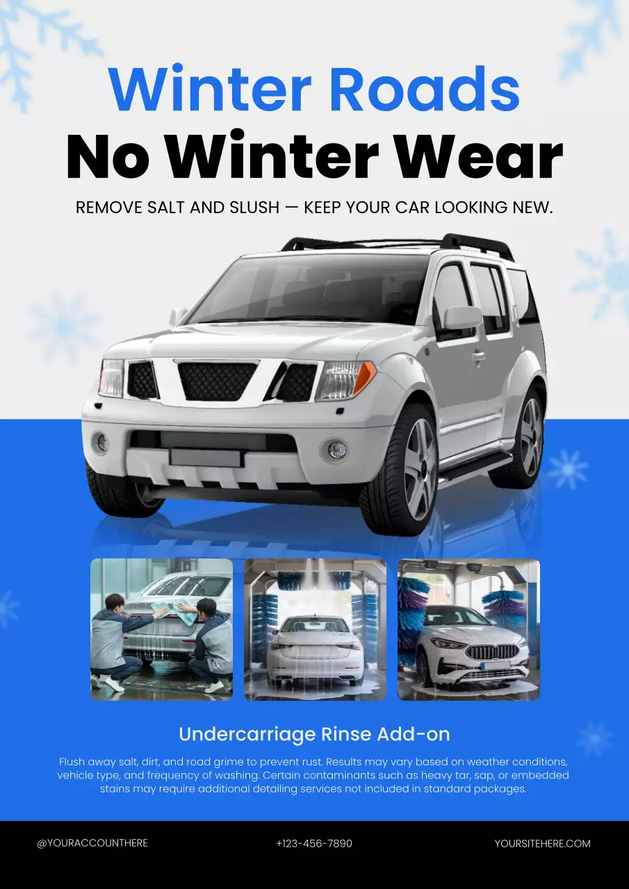 Blue Modern Car Wash Promotion Advertisement Poster