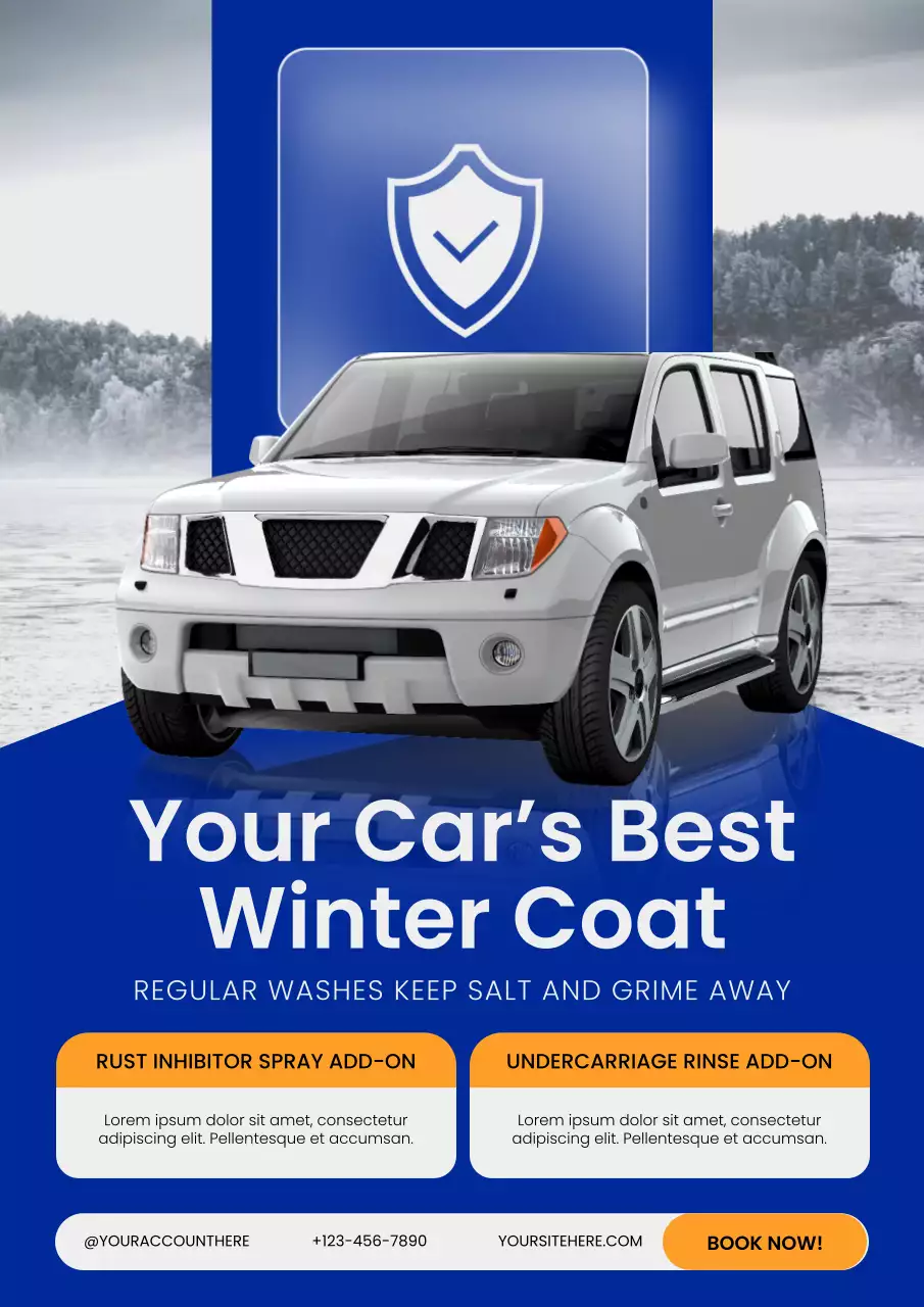 Blue Modern Car Care Advertisement Poster