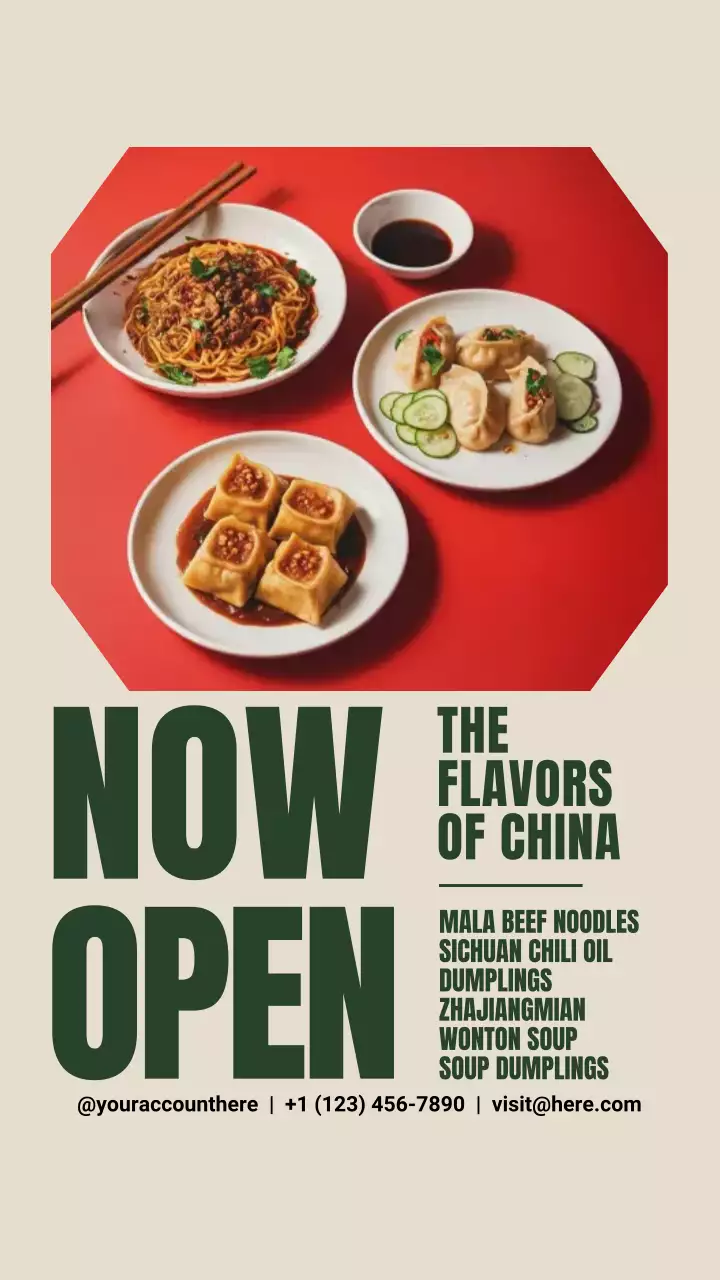 Beige Modern Restaurant Announcement Instagram Story