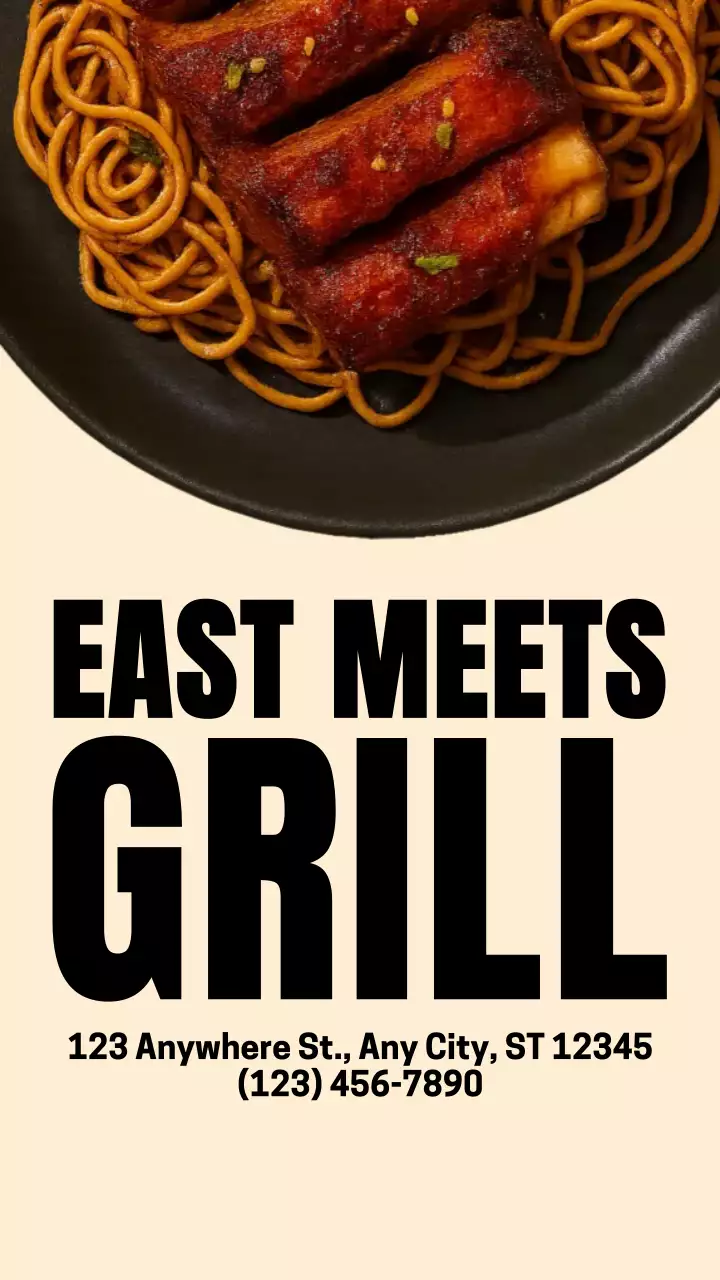 História do Instagram para promoção de restaurante moderno bege