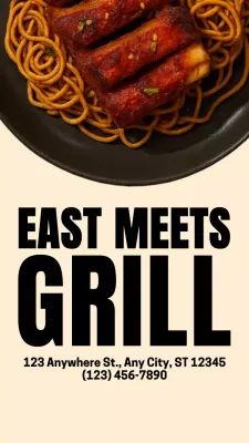 História do Instagram para promoção de restaurante moderno bege