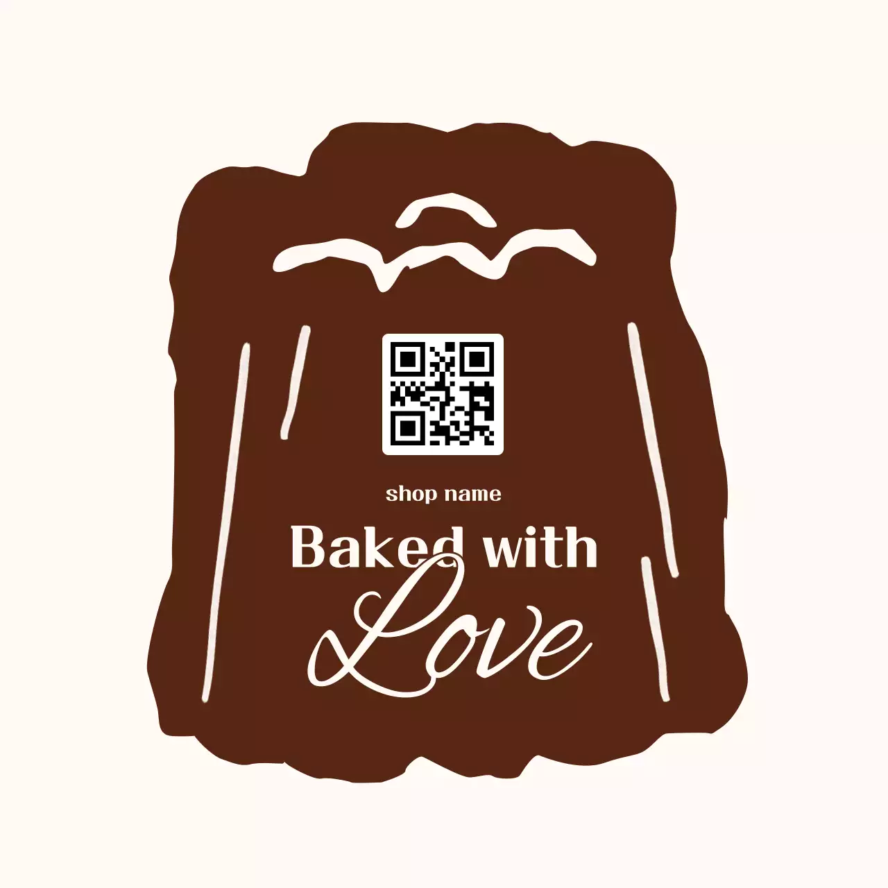 茶色 シンプル ベーカリー ステッカー イラスト
