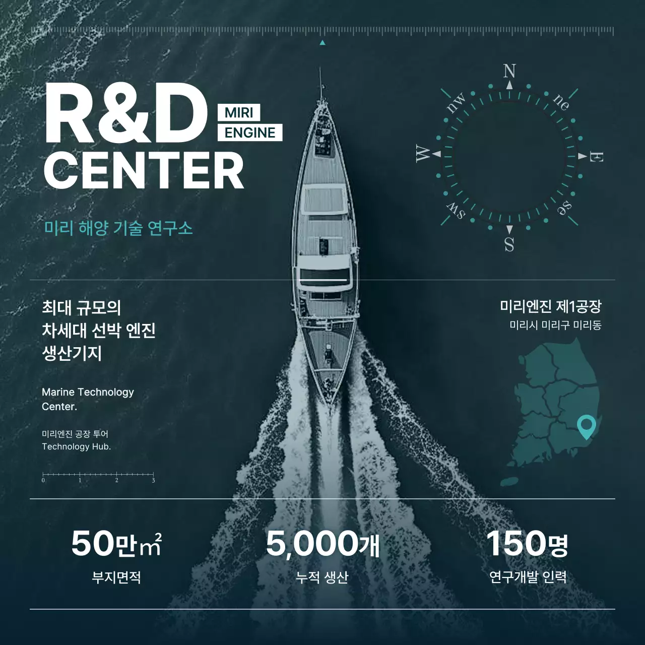 회색 모던 해양기술 홍보