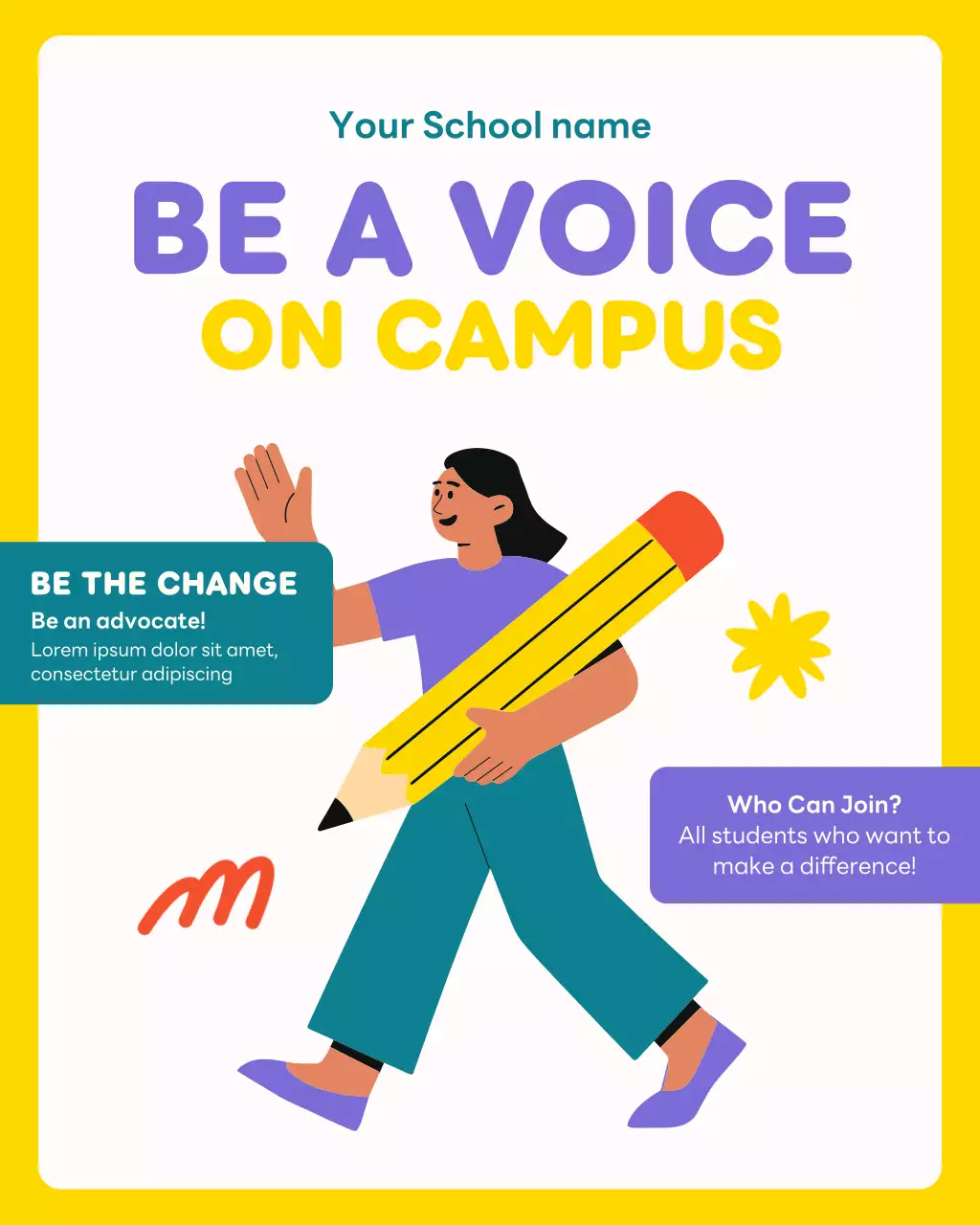 Yellow Modern Campus Advocacy Promotion