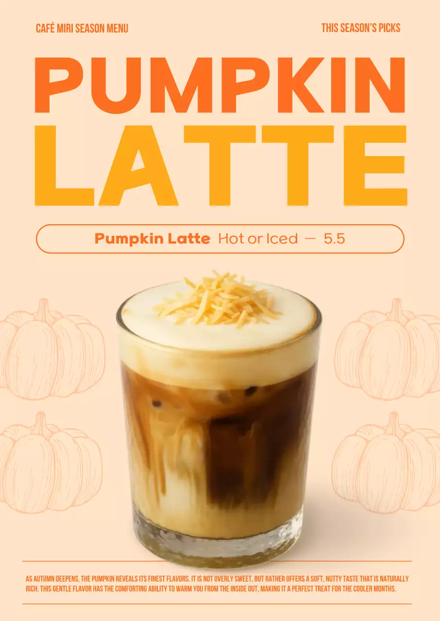 주황 심플 음료 메뉴 홍보