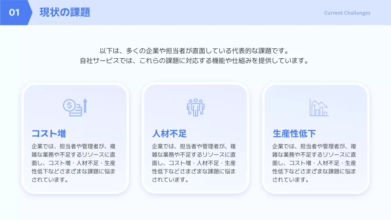 青 シンプル サービス 資料 プレゼンテーション