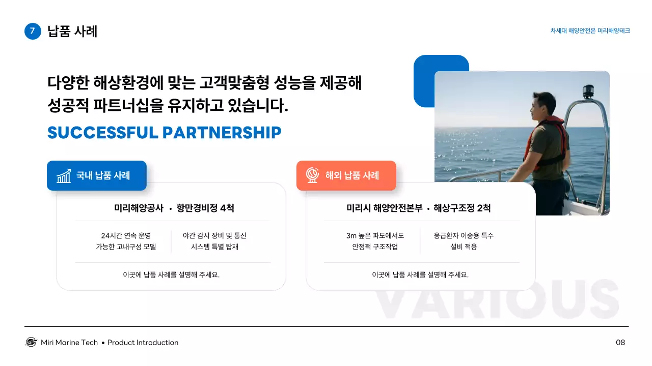 파랑 모던 해양 기술 제품 소개