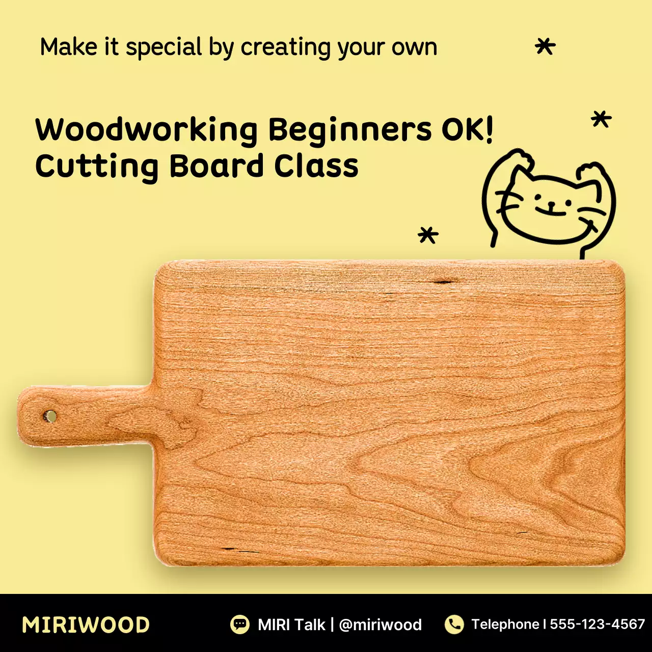 Yellow Simple Woodworking Class Guide