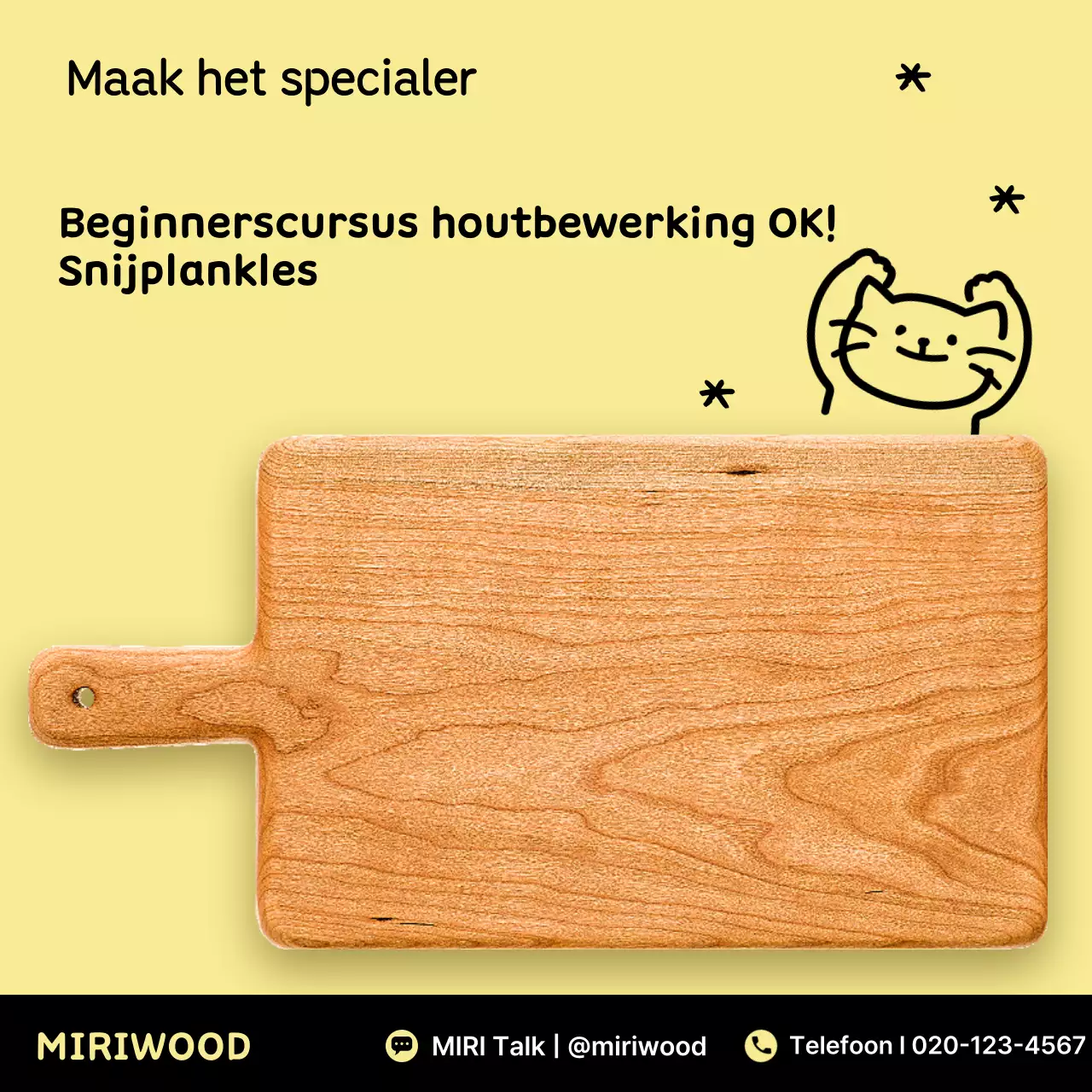 Gele eenvoudige houtbewerkingscursusgids