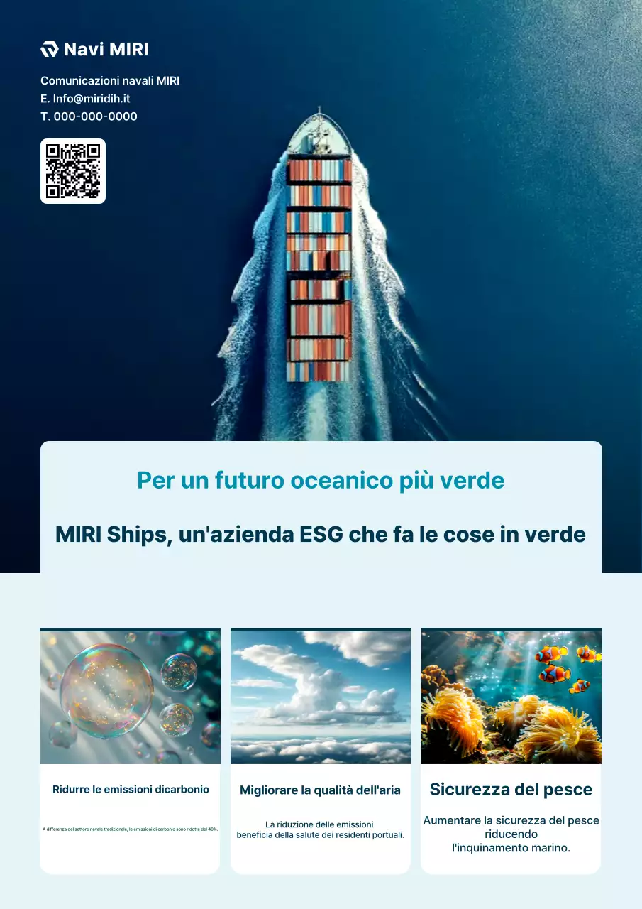 Pubblicità moderna blu per la protezione ambientale