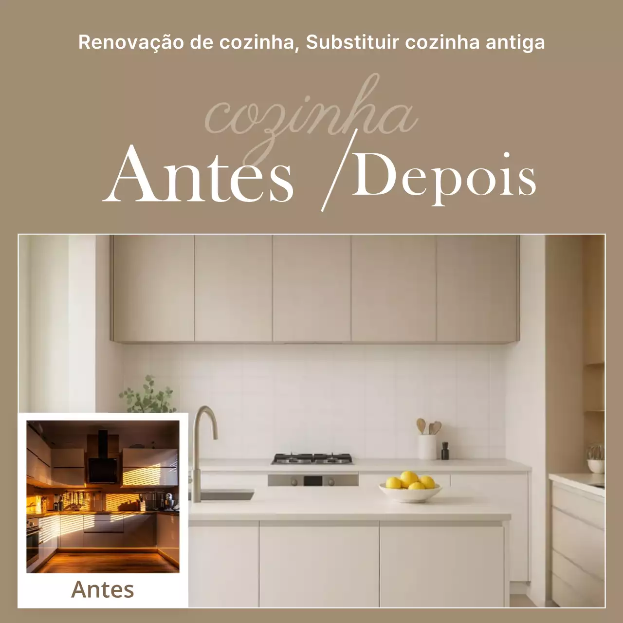 Anúncio de interior minimalista bege