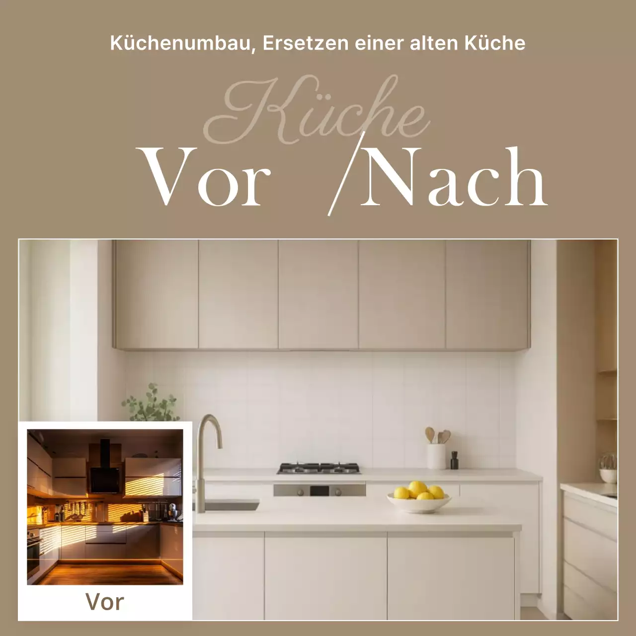 Beige minimalistische Innenwerbung