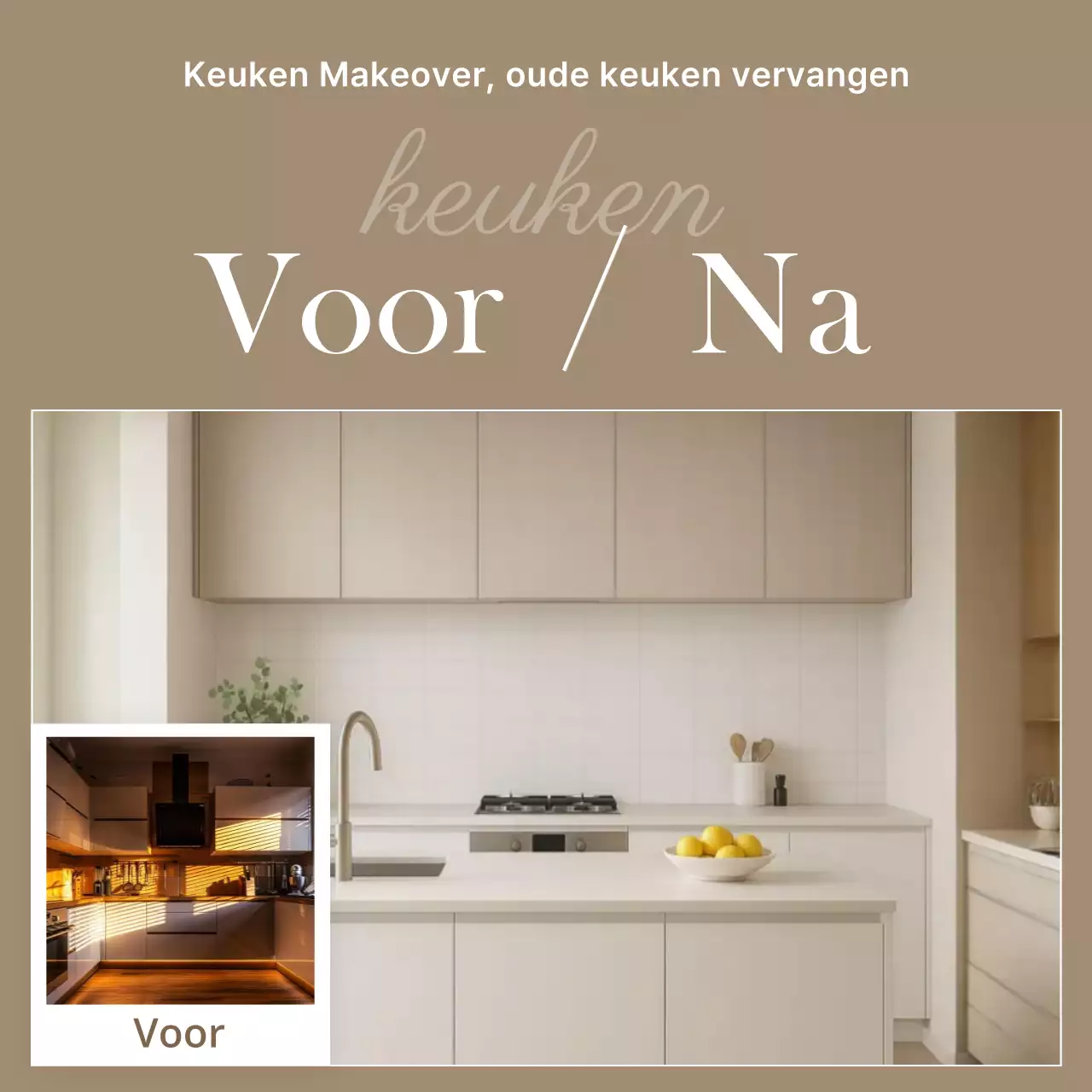 Beige minimalistische interieuradvertentie