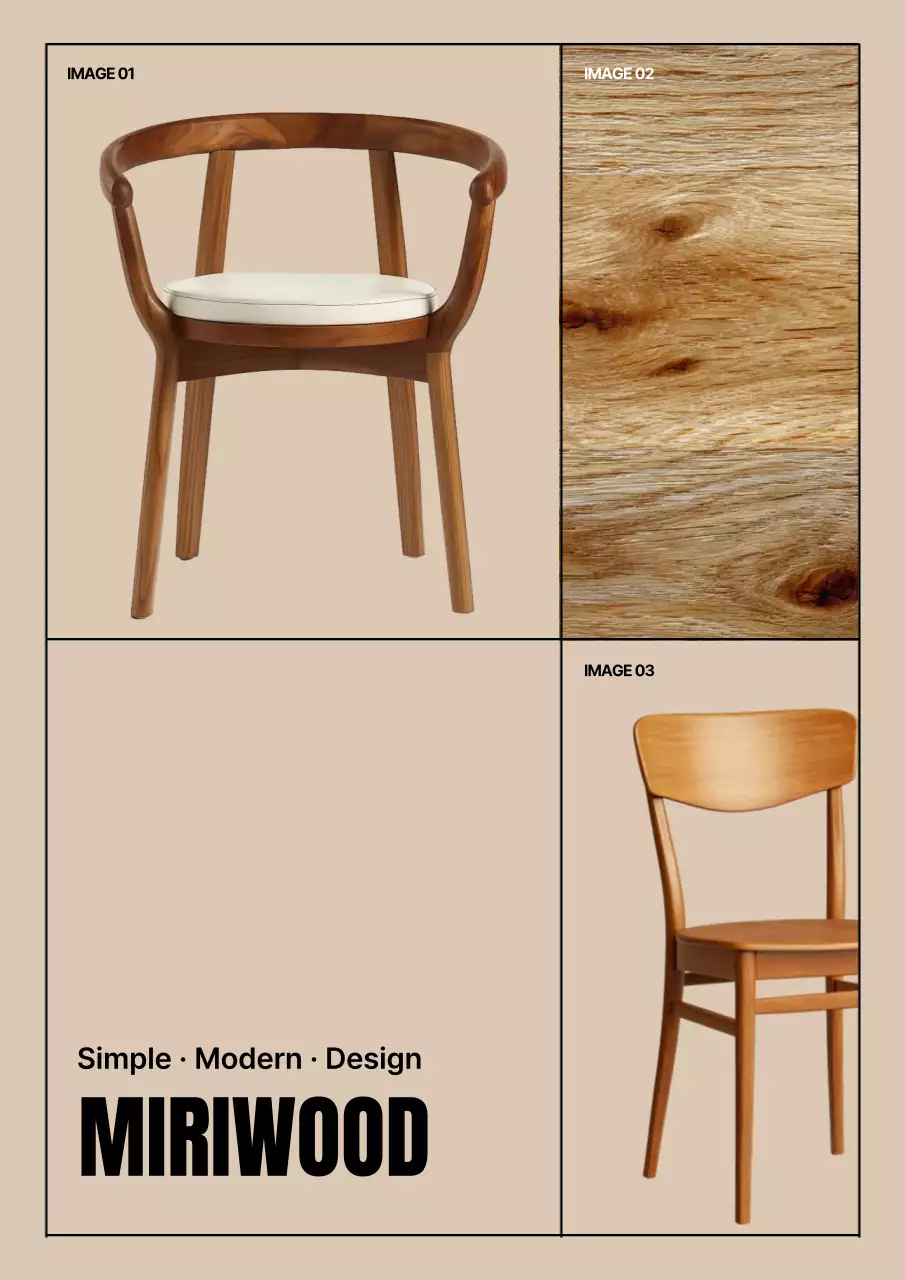 Publicité pour des meubles modernes beiges