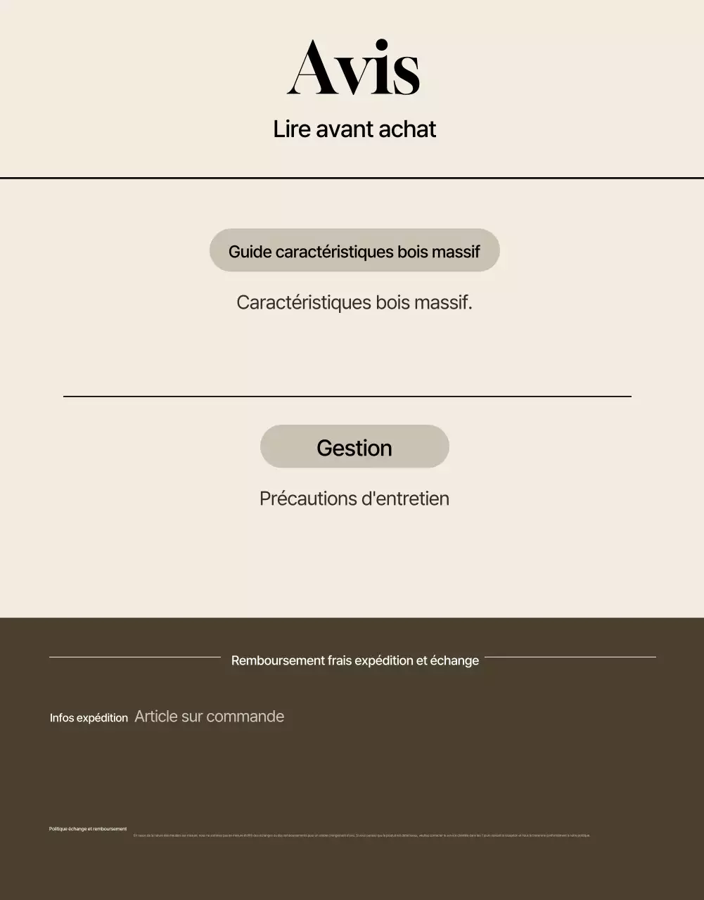 Publicité pour des meubles minimalistes beiges