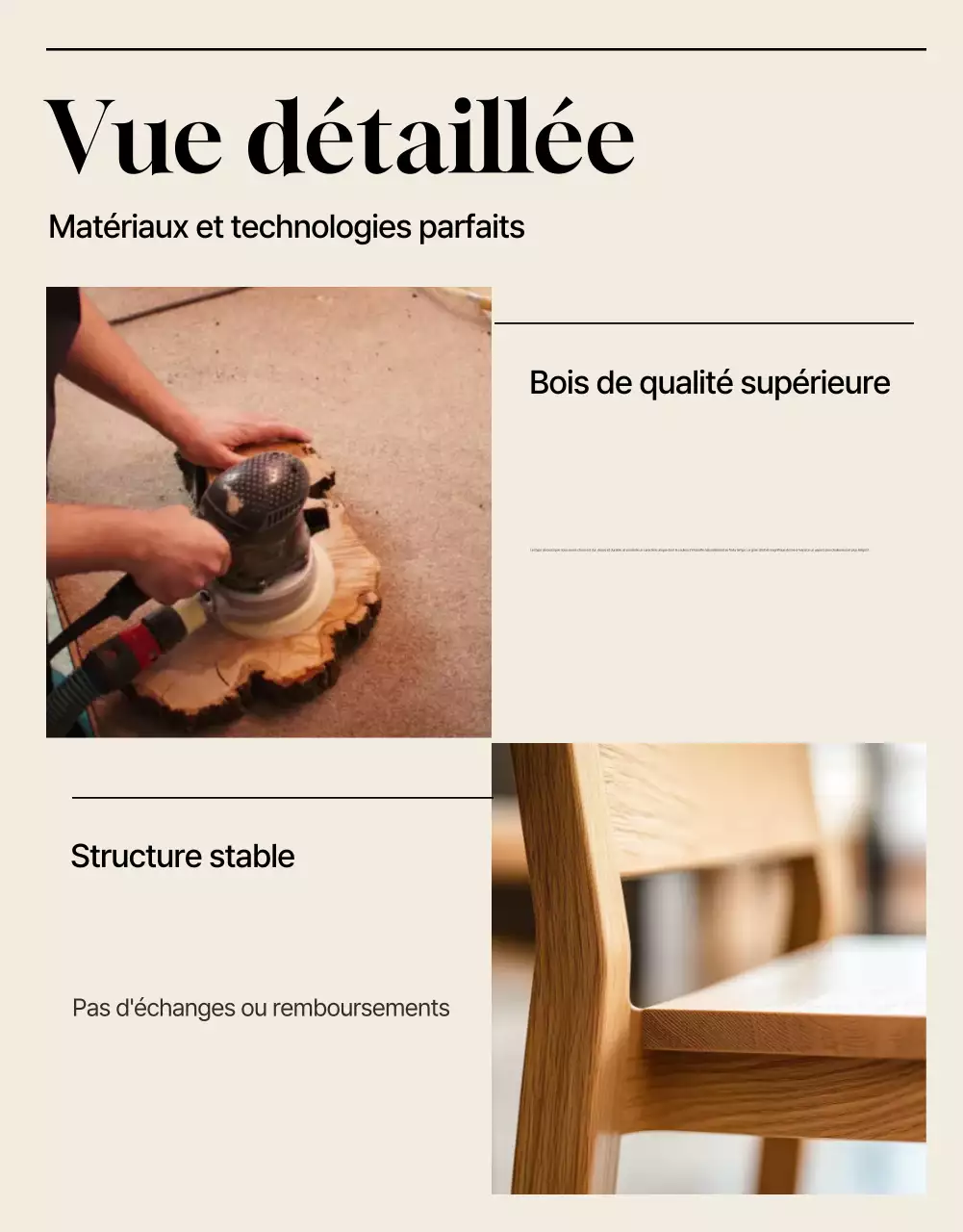 Publicité pour des meubles minimalistes beiges
