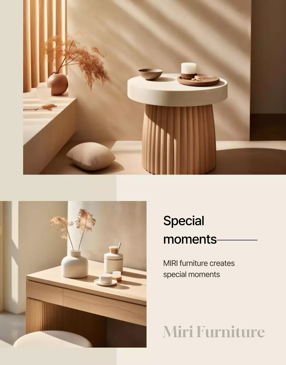 Beige Minimal Furniture Advertisement