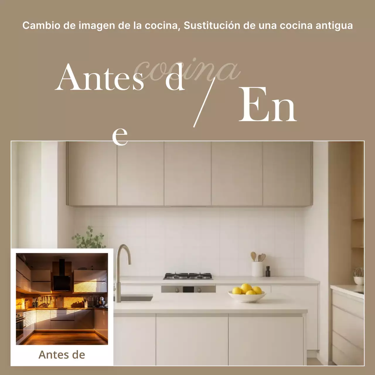 Anuncio de interior minimalista en beige