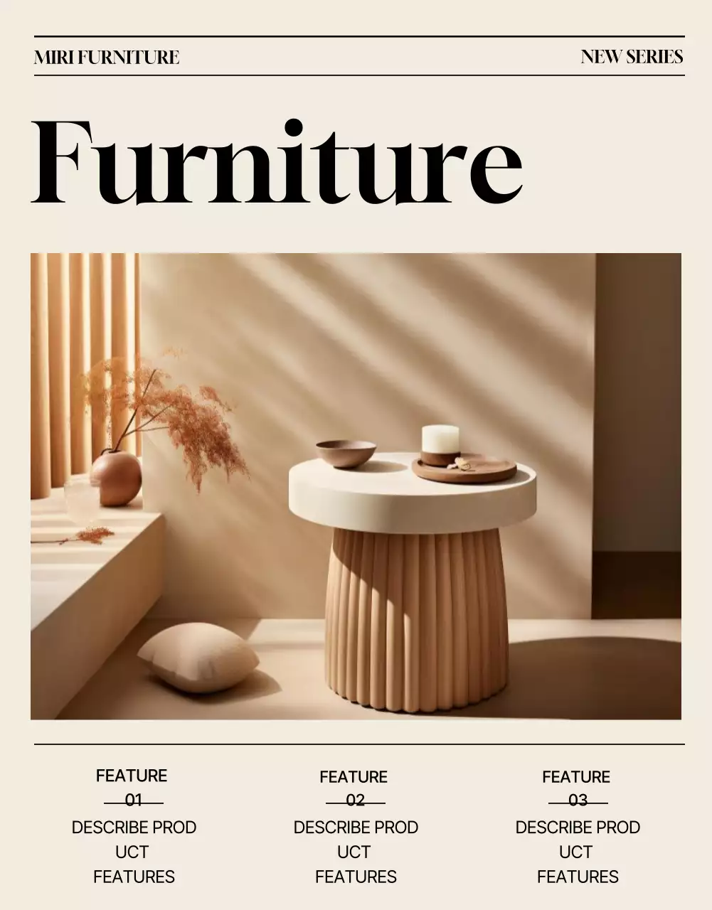 Beige Minimal Furniture Advertisement