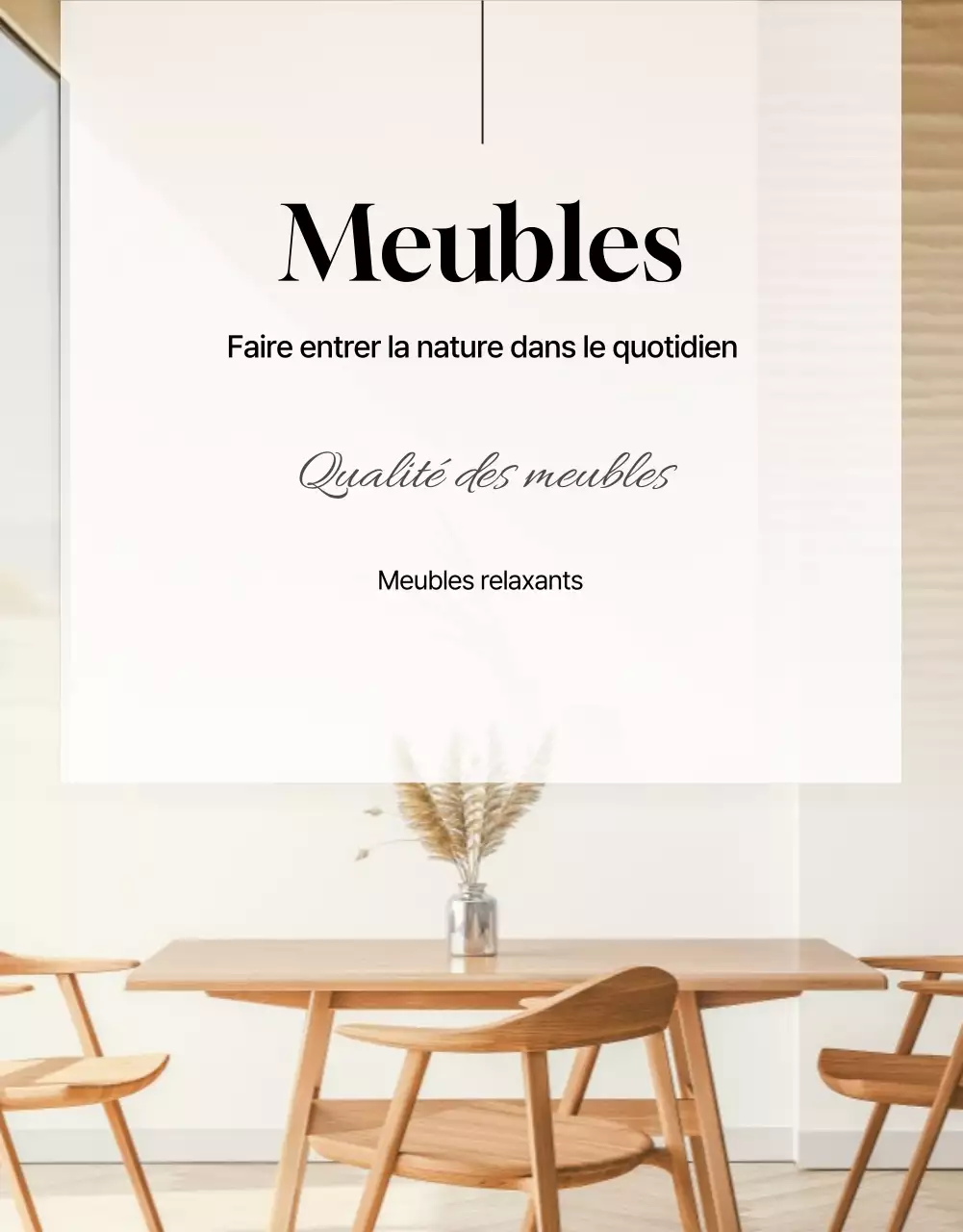 Publicité pour des meubles minimalistes beiges