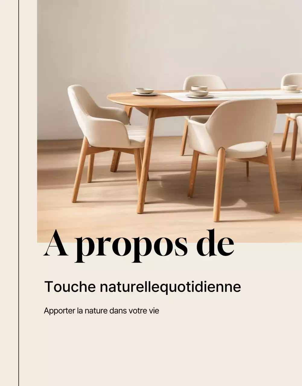 Publicité pour des meubles minimalistes beiges