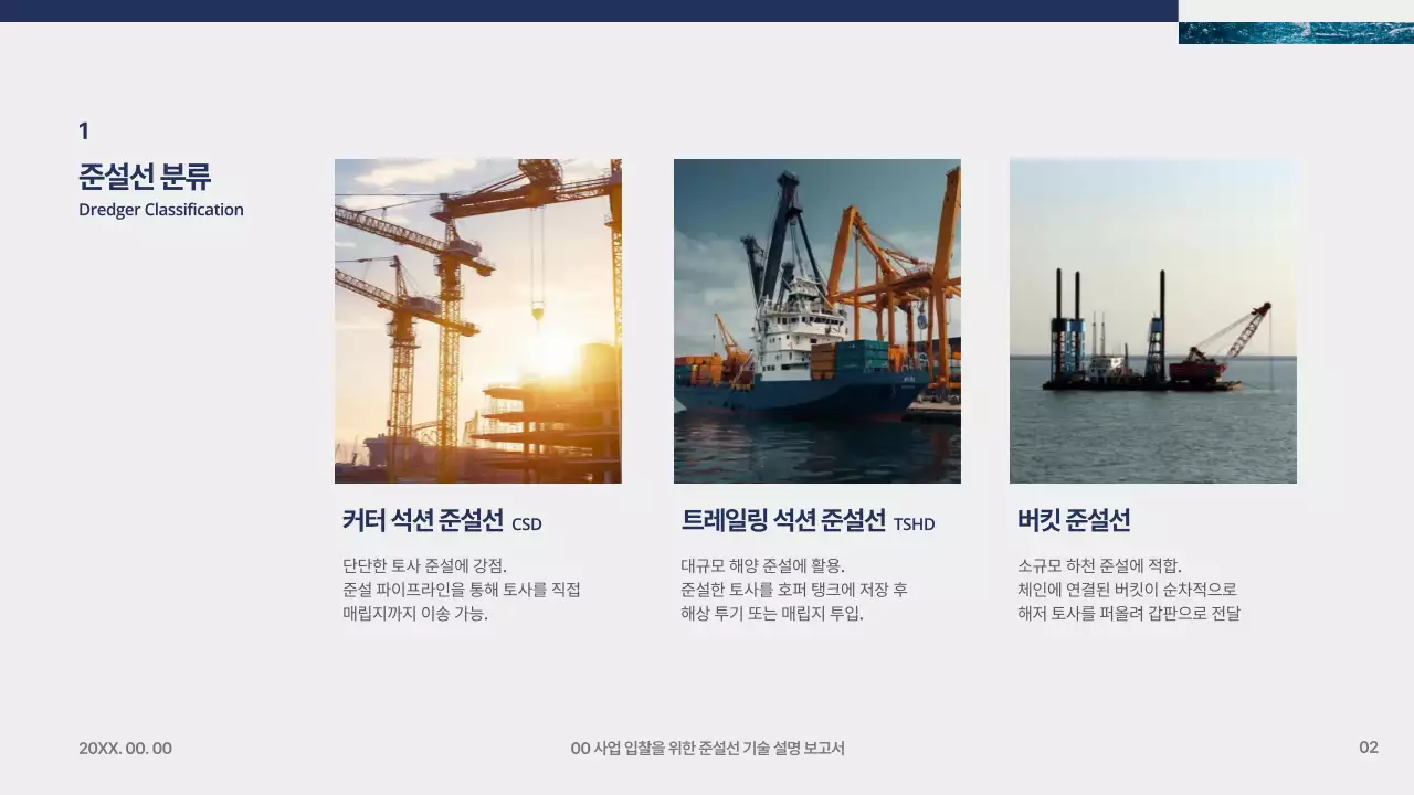 남색 모던 기술 보고서 분석