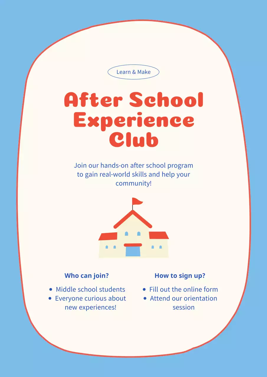 Blue Simple School Invitation Poster