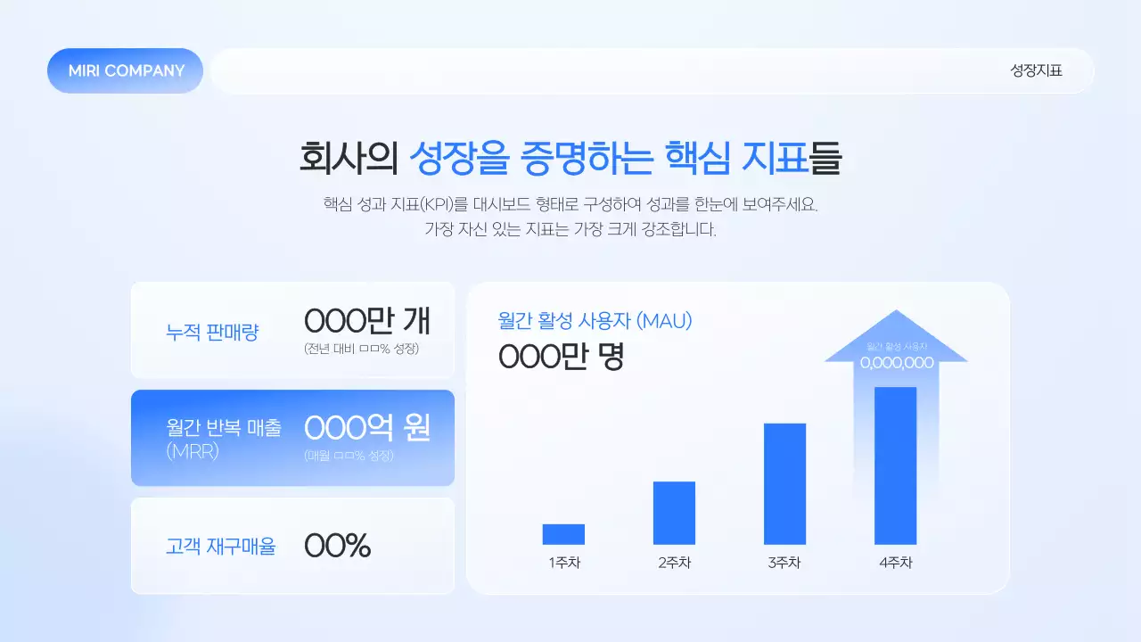 투명 글라스 하늘색 모던 비즈니스 설명서 심플 정보 전달