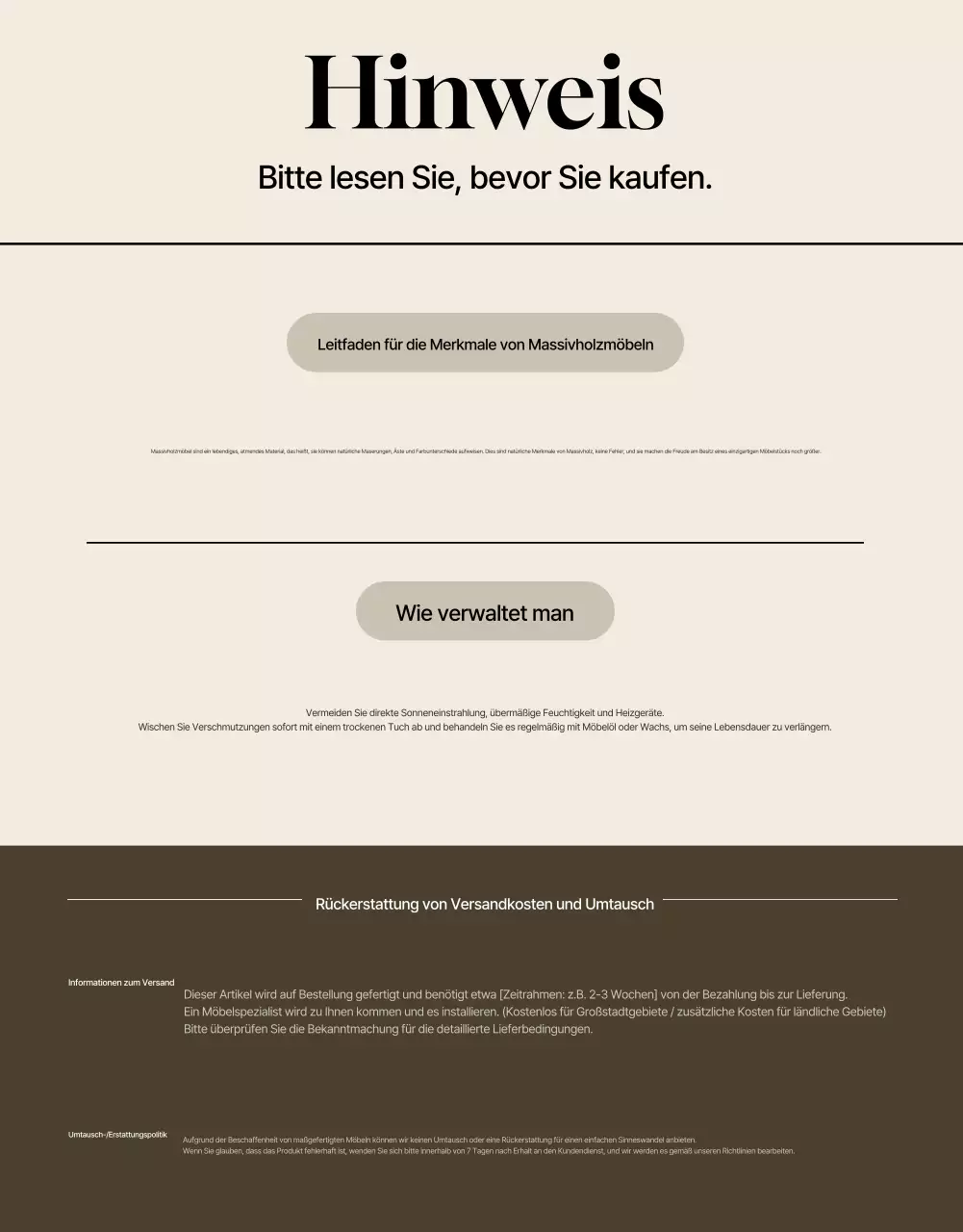 Beige Minimal Furniture Werbung