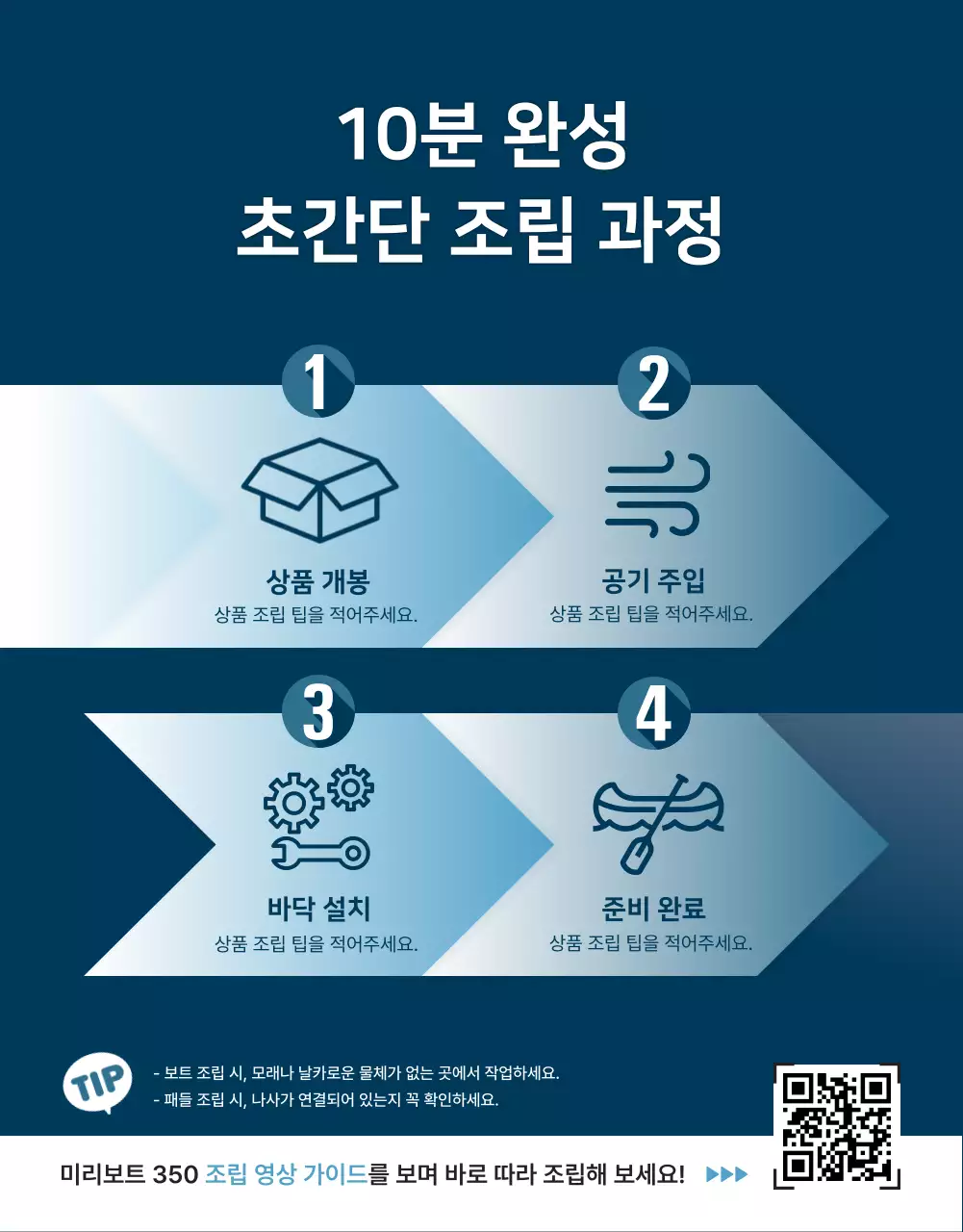파랑 모던 레저용 보트 광고